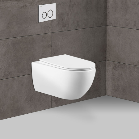 Унитаз подвесной безободковый Vincea Evo VT1-34 белый, с сиденьем микролифт